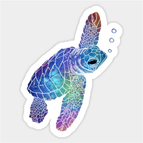 Colorful Sea Turtle - Turtle - Sticker | TeePublic