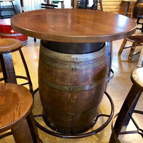 Wine Barrel Table ~ Hardwood Top | The Oak Barrel Company