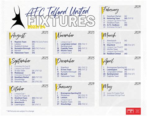 2023/24 Fixtures - AFC Telford United