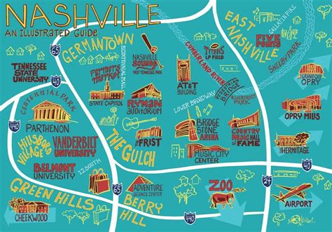 a map of nashville with all the attractions