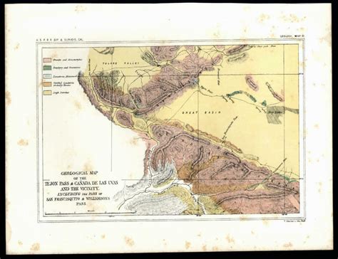 California Tejon Pass San Francisquito Pass 1856 geological survey map: (1856) Map ...