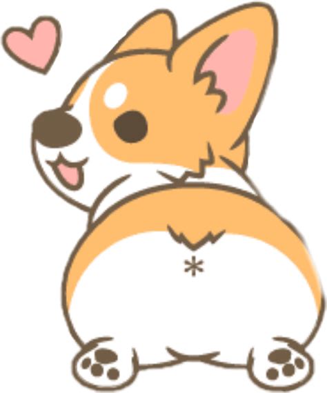 Kawaii corgi clipart set Cute corgi butt Funny dogs digital clipart ...