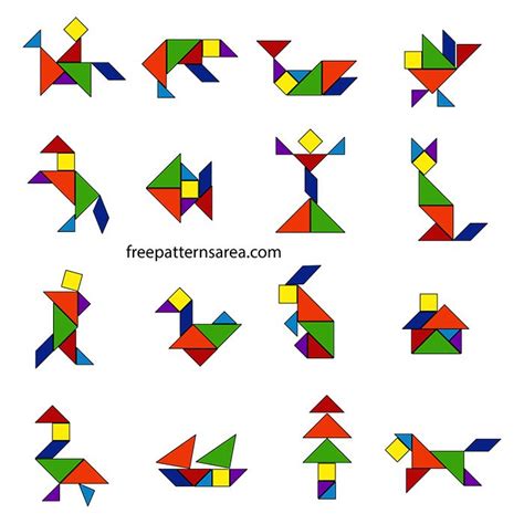 Printable Tangram Puzzle PDF Template | FreePatternsArea | Tangram ...