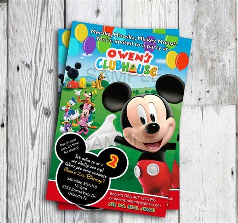 Mickey Mouse Clubhouse Invitations, Mickey Mouse Clubhouse Birthday Invitations, Mickey Mouse ...