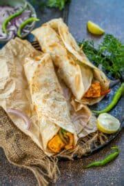 Paneer Kathi Roll Recipe (Paneer Wrap) - Whiskaffair