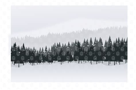 Archade | A Snowy Forest Landscape Vector Drawings