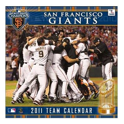 San Francisco Giants 2010 World Series Champions 2011 Wall Calendar ...