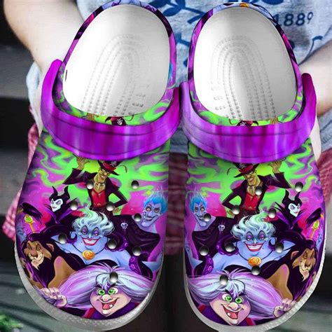 Disney Villains Halloween Crocs Crocband Clogs Shoes - 90sfootwear - Custom Graphic Printed ...