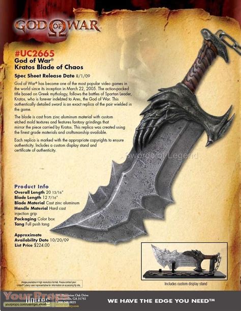 God Of War (video game) God of War Blade of Chaos United Cutlery