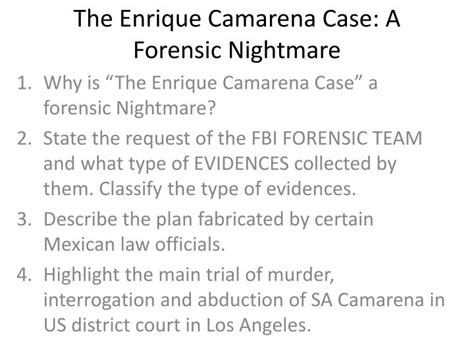 PPT - The Enrique Camarena Case: A Forensic Nightmare PowerPoint Presentation - ID:1772859