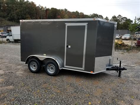 7x12 Charcoal Enclosed Tandem Axle Trailer