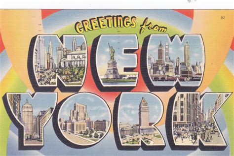 Greetings From New York 1954 Linen Acacia Card Company Postcard | City postcard, Postcard ...