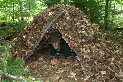 Survival Resources > Natural A-Frame Shelter - Adirondack Style