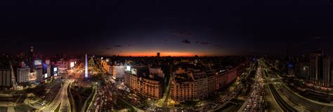 Protest at the Obelisk Buenos Aires at Night 360 Panorama | 360Cities