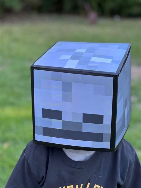 Printable Skeleton Head | DIY Kids Party | Minecraft | Printable Block | Halloween Costume | Pinata