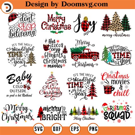 Christmas Shirt Bundle SVG, Xmas Quotes SVG, Christmas Cricut SVG - Doomsvg