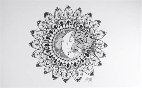 Moon and Sun mandala - by Bharat #mandala#sun#moon#bharat#drawing#tattoo | Sun mandala, Tattoo ...