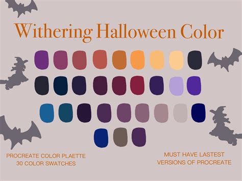 Withering Halloween Color Palette - Etsy Hong Kong