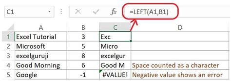 Excel LEFT Function With Formula Examples & Video Tutorial - Excel Guruji