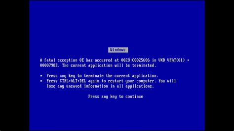 Fun with Microsoft Windows 95 - Triggering a Blue Screen of Death - YouTube