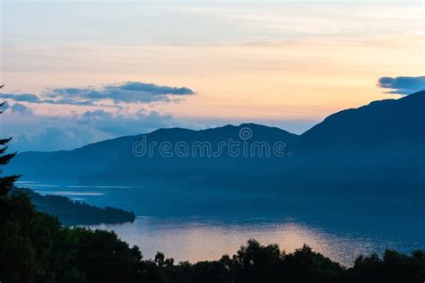 Sunset at Loch Ness Lake in Scotland Stock Image - Image of dusk, ness ...