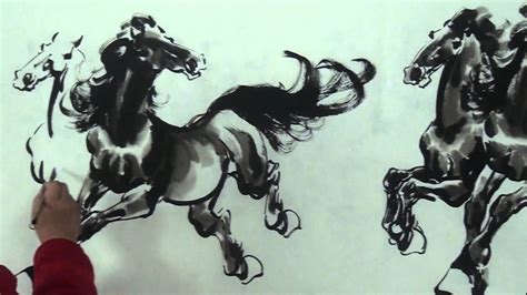 Traditional Chinese Paintings - Horse Ink painting - YouTube