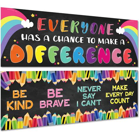 Buy 2 Pack Motivational Classroom Decorations Banner s for Teachers ...