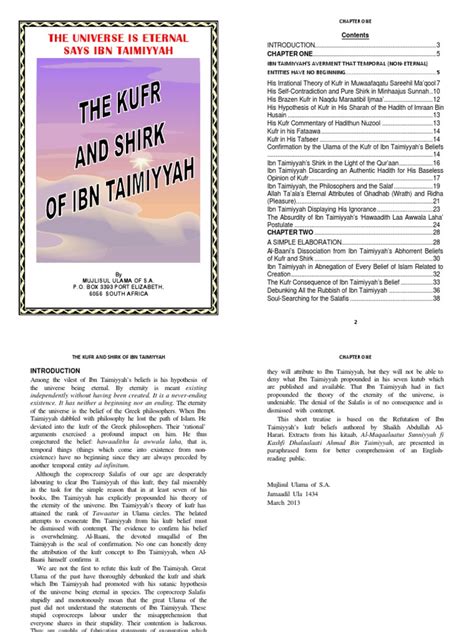 The Kufr and Shirk of Ibn Taymiyyah | PDF | God In Islam | Hadith