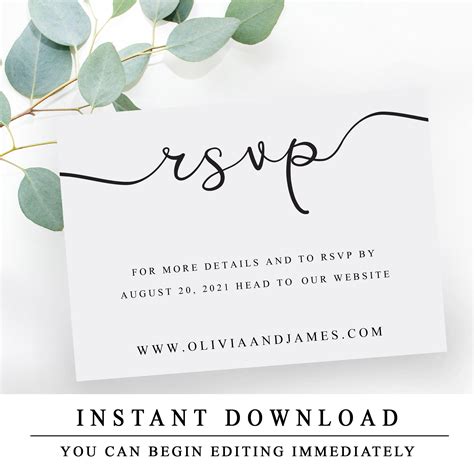 RSVP Website Template Instant Download Wedding Website RSVP | Etsy