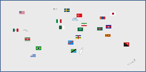 Country Flags On A Blank World Map Quiz - By mittudomain