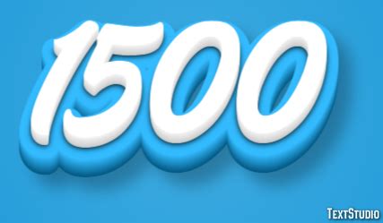 1500 Text Effect and Logo Design Number