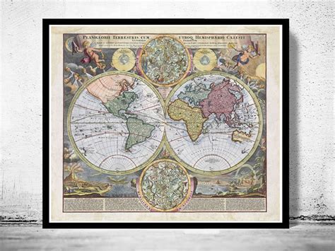 Old Map of The World 1730 Vintage Map Wall Map Print - VINTAGE MAPS AND ...