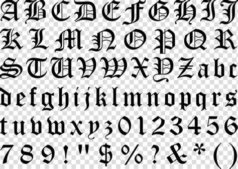 Free download | Blackletter Typeface Gothic alphabet Font, calligraphy transparent background ...