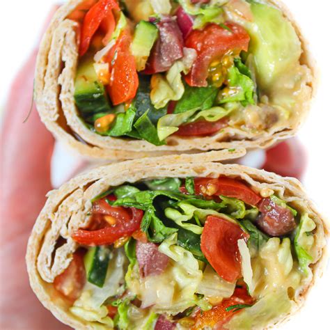 Greek Salad Wrap with Hummus (Vegan) - The Garden Grazer