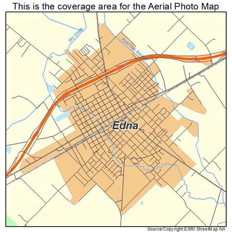 Aerial Photography Map of Edna, TX Texas