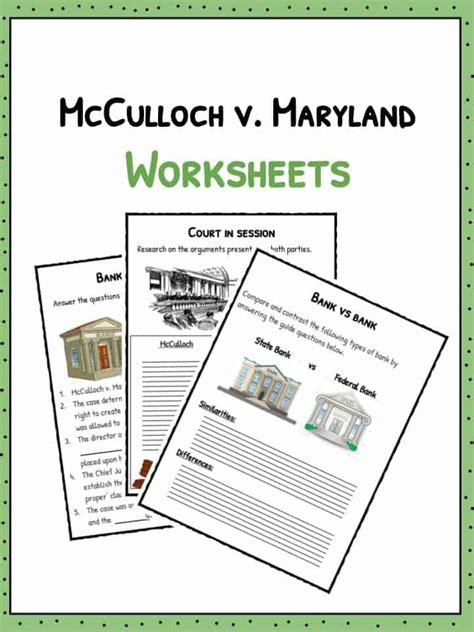 McCulloch v. Maryland Facts, Information & Worksheets For Kids