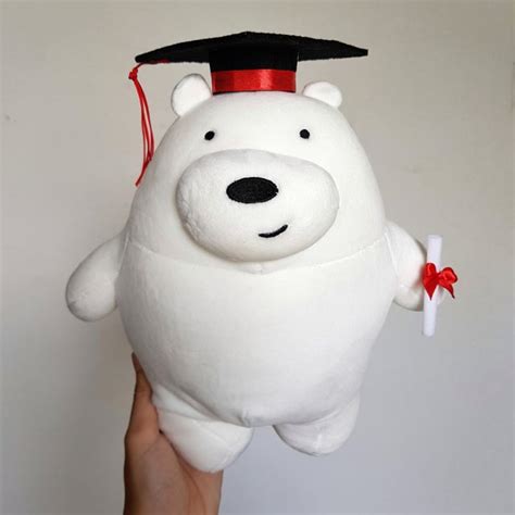 D18. 30cm Ice Bear Grad Plush