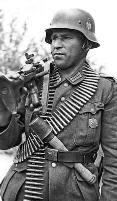 WWII B&W Photo German MG34 Gunner MG-34 Wehrmacht World War Two WW2 ...