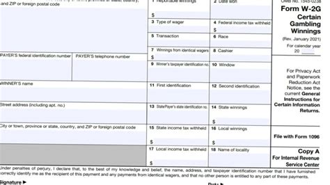 IRS Form W2G Printable Form