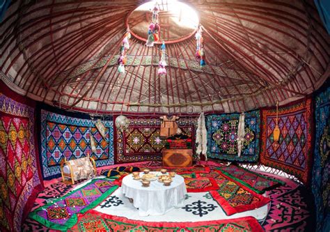 Kazakh yurt interior stock photo. Image of cuisine, feast - 51873378