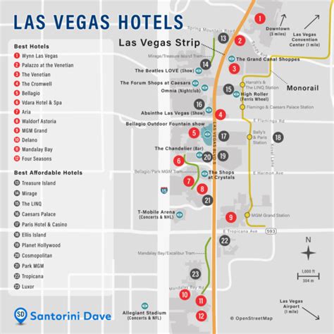 LAS VEGAS HOTEL MAP - Best Places To Stay on the Strip