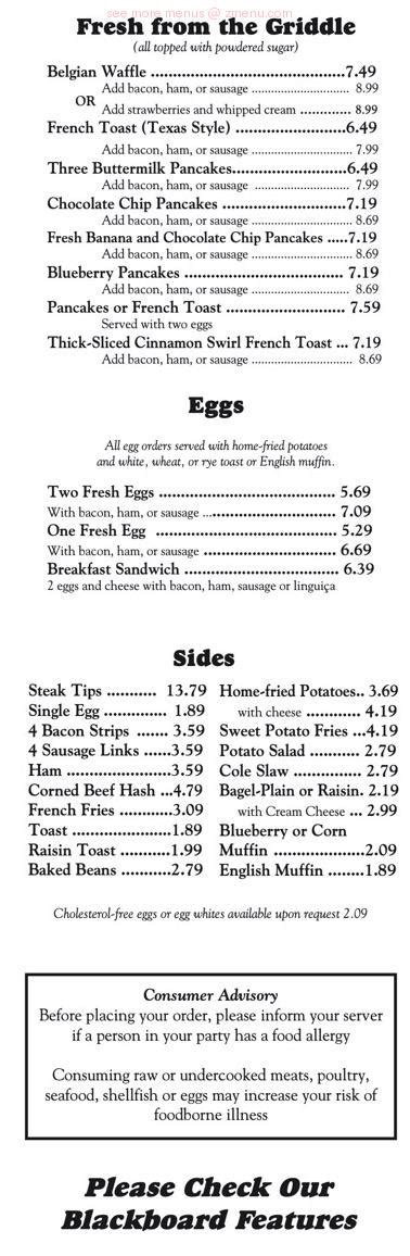 Menu at Stonebridge Cafe, Brockton, Belmont St