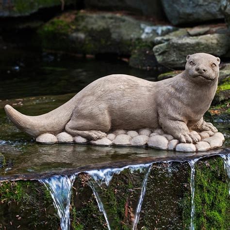 River Otter Cast Stone Garden Statue | Stone garden statues, River ...