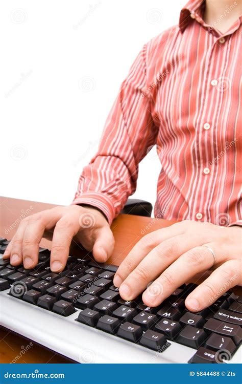 Man Typing In The Computer Keyboard Royalty Free Stock Photos - Image: 5844488