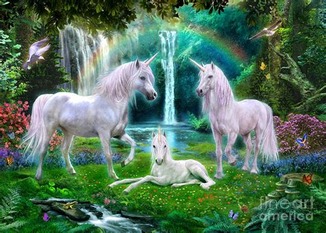 Rainbow Unicorn Family Digital Art by MGL Meiklejohn Graphics Licensing - Fine Art America