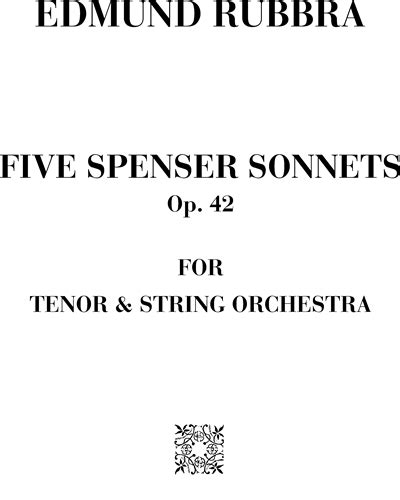 Five Spenser sonnets Op. 42 Sheet Music by Edmund Rubbra | nkoda | Free ...