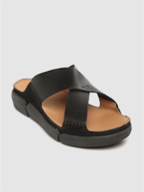 Buy Clarks Men Black Leather Comfort Sandals - Sandals for Men 12299242 | Myntra