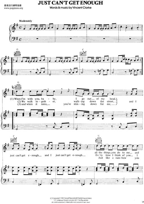 Depeche Mode-Just Can't Get Enough Sheet Music pdf, - Free Score Download ★