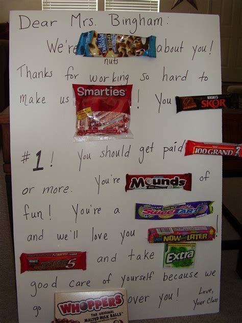 Candy Gram Idea for a teacher Teachers Week, Gifts For Teachers, Teacher Gifts, Candy Poster ...