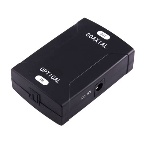 Optical Toslink Input to Coaxial RCA Output Digital Audio Converter Adapter (Black) | Alexnld.com